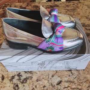 NWB Jeffrey Campbell Silver Loafers sz 7.5